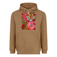 Toasted Coconut xoxo with tiger Heavyweight Hoodie - NancyCooperArtShop