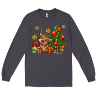Smoke reindeer and christmas tree Long Sleeve Tee - AdoDesignShop