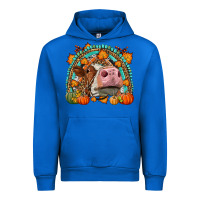 Cobalt Fall Cow Rainbow Urban Hoodie - LillyAllenDesigns
