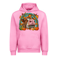 Fuchsia Pink Fall Cow Rainbow Urban Hoodie - LillyAllenDesigns