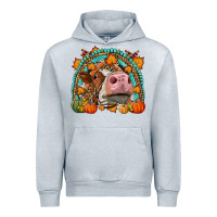 Heather Grey Fall Cow Rainbow Urban Hoodie - LillyAllenDesigns