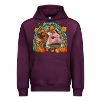 Mauve Wine Fall Cow Rainbow Urban Hoodie - LillyAllenDesigns