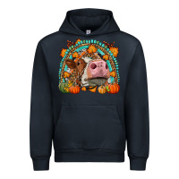 Navy Fall Cow Rainbow Urban Hoodie - LillyAllenDesigns
