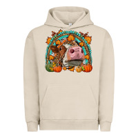 Pigment French Oak Fall Cow Rainbow Urban Hoodie - LillyAllenDesigns