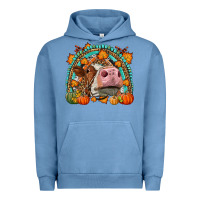 Pigment Pebble Blue Fall Cow Rainbow Urban Hoodie - LillyAllenDesigns