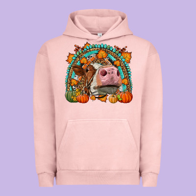 Fall Cow Rainbow Urban Hoodie Designed By Lillyallendesigns
