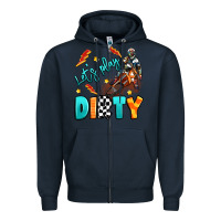 Navy let's play dirty Zipper Hoodie - Artiststas