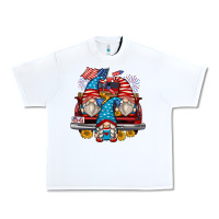 White 4th of july gnomes farm truck Urban Heavy Tee - Zillion Design Studio
