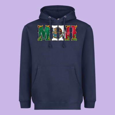 Mexican Flag Mini Heavyweight Hoodie Designed By Jasminsmagicworld