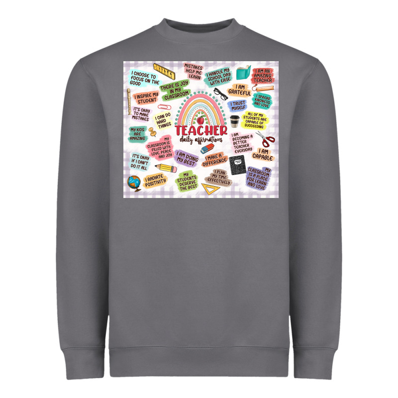 Teacher Daily Affirmations Heavyweight Sweatshirt by MaliasSmallBusiness | Teevron