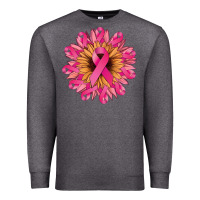 Charcoal Heather cancer ribbon sunflower Premium Sweatshirt - NancyCooperArtShop