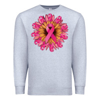 Heather Grey cancer ribbon sunflower Premium Sweatshirt - NancyCooperArtShop