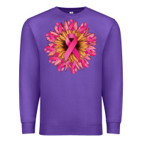 Purple cancer ribbon sunflower Premium Sweatshirt - NancyCooperArtShop