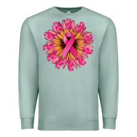 Seafoam cancer ribbon sunflower Premium Sweatshirt - NancyCooperArtShop
