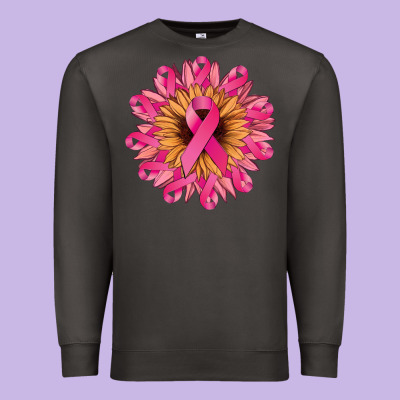 Cancer Ribbon Sunflower Premium Sweatshirt Designed By Nancycooperartshop