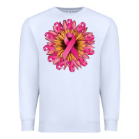 White cancer ribbon sunflower Premium Sweatshirt - NancyCooperArtShop