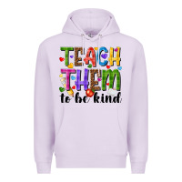 Lilac teach them to be kind Premium Hoodie - NancyCooperArtShop