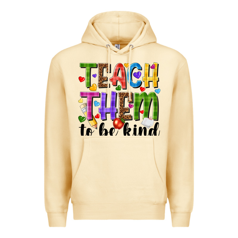 Teach Them To Be Kind Premium Hoodie by NancyCooperArtShop | Teevron