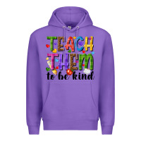 Purple teach them to be kind Premium Hoodie - NancyCooperArtShop