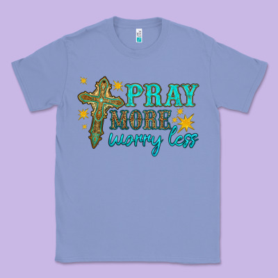 Pray More Worry Less Classic Tee Designed By Hra Design Shop