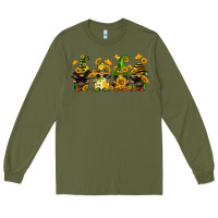 Army Green sunflower gnomies Long Sleeve Tee - FaDigitalArtStudio