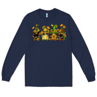 Navy sunflower gnomies Long Sleeve Tee - FaDigitalArtStudio