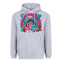 Heather Grey xo xo rainbow valentine Heavyweight Hoodie - NancyCooperArtShop