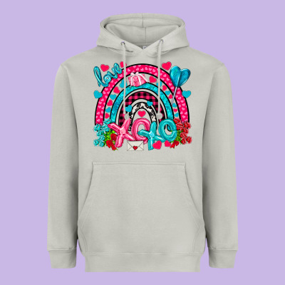Xo Xo Rainbow Valentine Heavyweight Hoodie Designed By Nancycooperartshop
