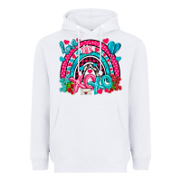 White xo xo rainbow valentine Heavyweight Hoodie - NancyCooperArtShop