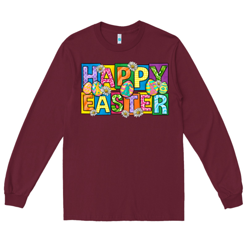 Happy Easter With Eggs Long Sleeve Tee by Neo Western | Teevron