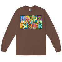 Chestnut happy easter with eggs Long Sleeve Tee - Neo Western