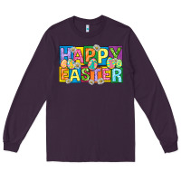 Plum happy easter with eggs Long Sleeve Tee - Neo Western