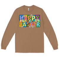 Toasted Coconut happy easter with eggs Long Sleeve Tee - Neo Western