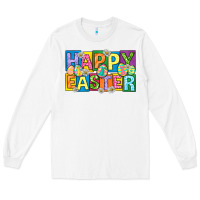 White happy easter with eggs Long Sleeve Tee - Neo Western