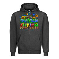 Charcoal Heather small town autism Zipper Hoodie - AdoDesignShop