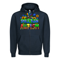 Navy small town autism Zipper Hoodie - AdoDesignShop