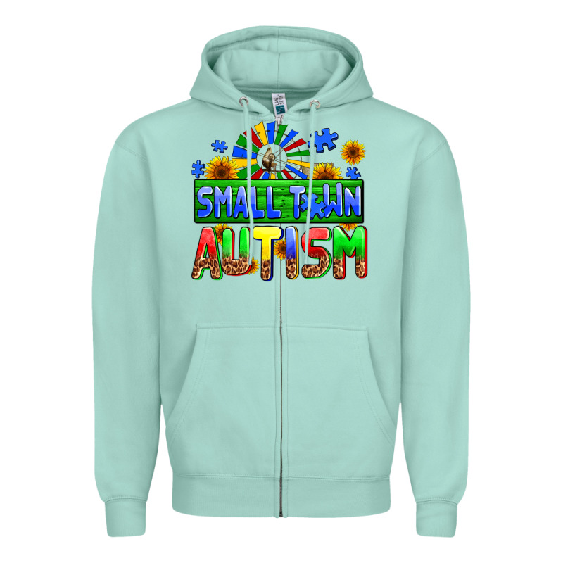 Small Town Autism Zipper Hoodie by AdoDesignShop | Teevron