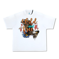 White wild and free Urban Heavy Tee - Zillion Design Studio