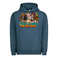 Pigment Midnight Navy Fall Cutest Pumpkin In The Patch Pig Urban Hoodie - LillyAllenDesigns