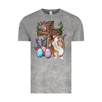 Cloud Rock Easter bunny and floral cross Vintage Tee - RanaPortraitStore