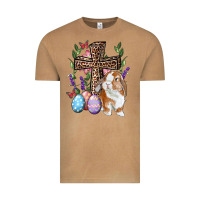 Vintage Camel Easter bunny and floral cross Vintage Tee - RanaPortraitStore