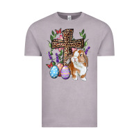 Vintage Zinc Easter bunny and floral cross Vintage Tee - RanaPortraitStore