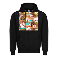 Black baseball leopard sunflower seamless pattern Zipper Hoodie - JahusDesignShop