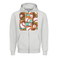 Dove Grey baseball leopard sunflower seamless pattern Zipper Hoodie - JahusDesignShop