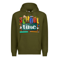 Army Green school time Premium Hoodie - NancyCooperArtShop