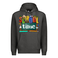 Charcoal Heather school time Premium Hoodie - NancyCooperArtShop