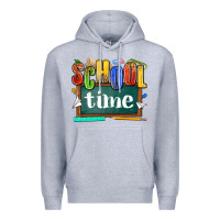 Heather Grey school time Premium Hoodie - NancyCooperArtShop