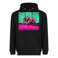 Black colorful elephant Heavyweight Hoodie - LillyAllenDesigns