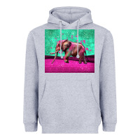 Heather Grey colorful elephant Heavyweight Hoodie - LillyAllenDesigns