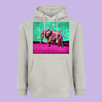 Colorful Elephant Heavyweight Hoodie Designed By Lillyallendesigns